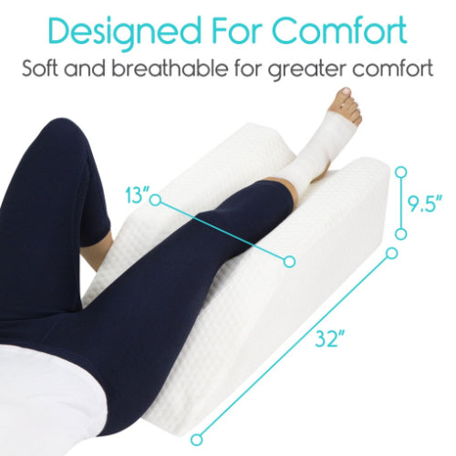 Vive Health Knee Elevation Pillow, Foam, 7 Inches Channel, Washable Cover