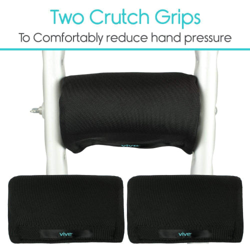 Vive Health Crutch Pad Kit with Foam, Grips, Pouch for Standard or Youth