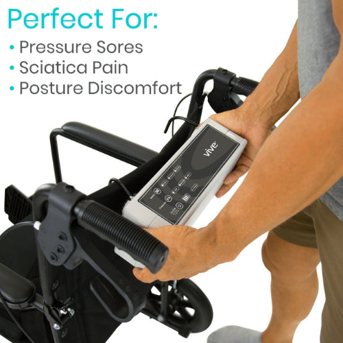 Vive Health Alternating Seat Cushion for Wheelchair, with Rechargeable Air Pump