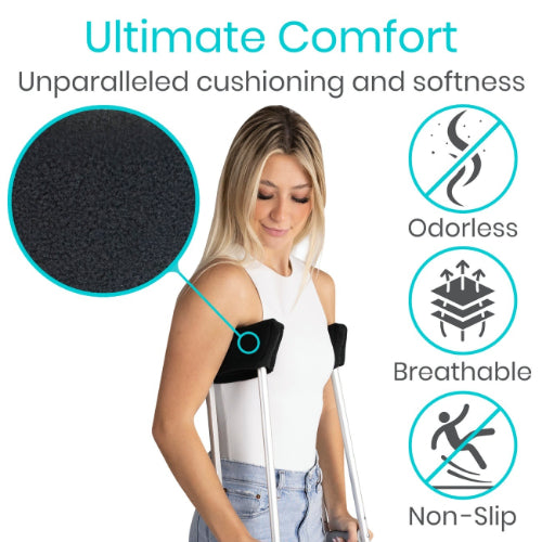 Vive Health Fleece Crutch Pad Cushions for Underarm Comfort