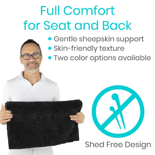 Vive Health Sheepskin Wheelchair Seat and Backrest Pads