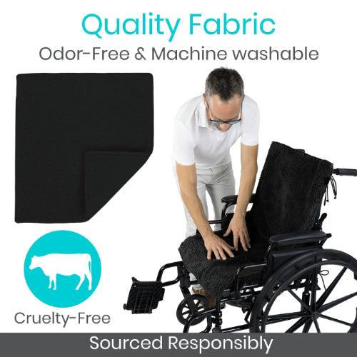 Vive Health Sheepskin Wheelchair Seat and Backrest Pads