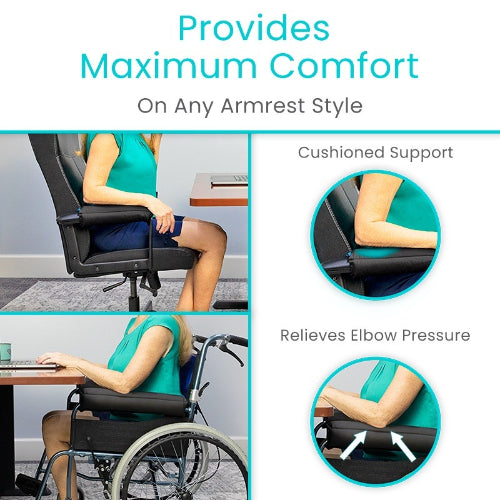 Vive Health Easy Clean Padded Wheelchair Armrests, Reversible and Easy to Install