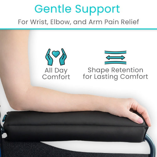 Vive Health Easy Clean Padded Wheelchair Armrests, Reversible and Easy to Install