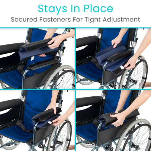 Vive Health Easy Clean Padded Wheelchair Armrests, Reversible and Easy to Install