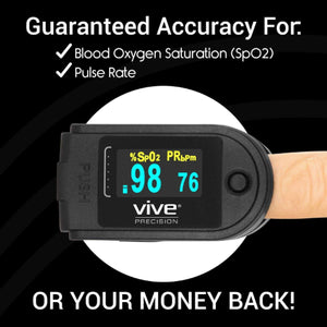 Vive Health Pulse Oximeter, Smart App, Multidirectional Display Hover