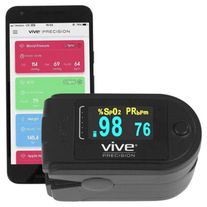 Vive Health Pulse Oximeter, Smart App, Multidirectional Display