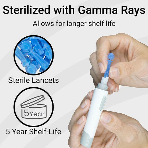 Vive Health Gamma-Sterilized Twist Lancets for Safe Blood Glucose Monitoring, Pack of 300