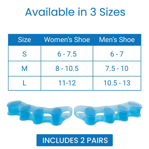 Vive Health Ergonomic Toe Separators for Bunions, Overlapping Toes and Pain Relief