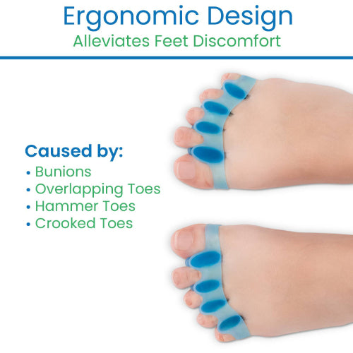 Vive Health Ergonomic Toe Separators for Bunions, Overlapping Toes and Pain Relief