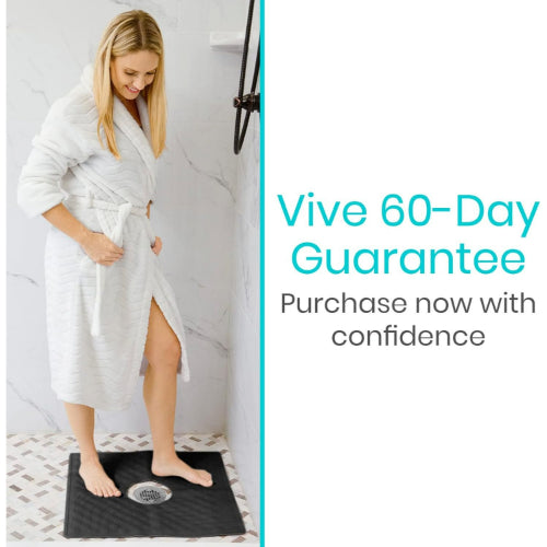 Vive Health Shower Mat, Black, 22 x 22 Inches