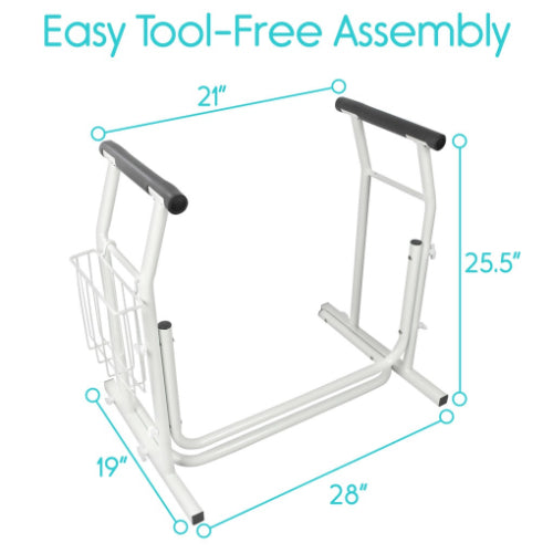 Vive Health Stand Alone Toilet Rail, Pack of 3