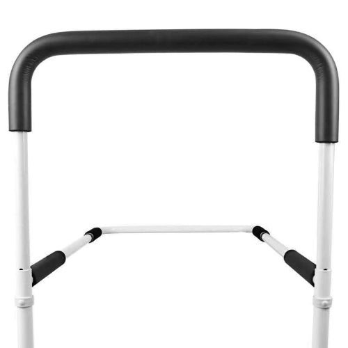 Vive Health Adjustable Bed Rail with non-slip foam handle, fits all bed sizes, adjustable height, tool-free assembly, Moovkart.