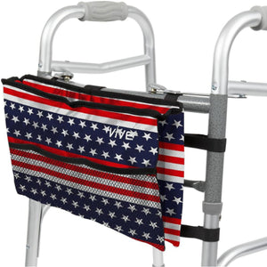 Vive Health Walker Bag with Adjustable Fasteners, Water Resistant Nylon, Americana