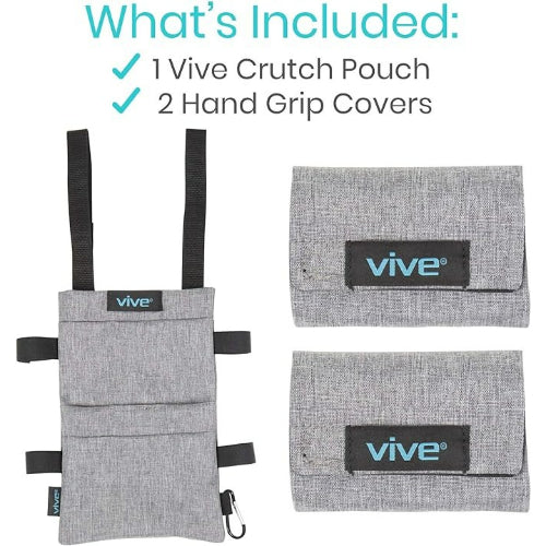 Vive Health Standard Crutch Bag, Gray
