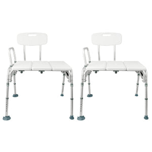 Vive Health Bathroom Transfer Bench with Back, Pack of 2