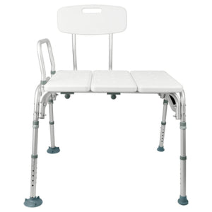 Vive Health Bathroom Transfer Bench With Back, White