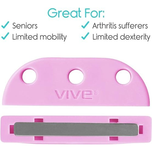 Vive Health Magnetic Shoe Closures, Two Sets With Anchor Clips, Pink