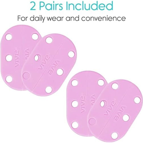 Vive Health Magnetic Shoe Closures, Two Sets With Anchor Clips, Pink