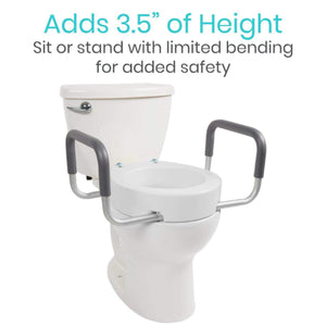 Vive Health Toilet Seat Riser with Arms, 3.5 Inches, Standard Hover