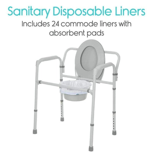 Vive Health Commode Liners with No Pads, Pack of 100