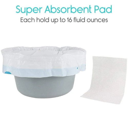 Vive Health Disposable Commode Liners Leak-Proof, Hygienic, Single