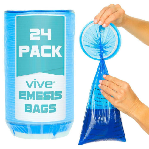 Vive Health EMESIS BAGS, NO SPILL, LEAKPROOF, MEDICAL-GRADE OPAQUE, 24 PACK