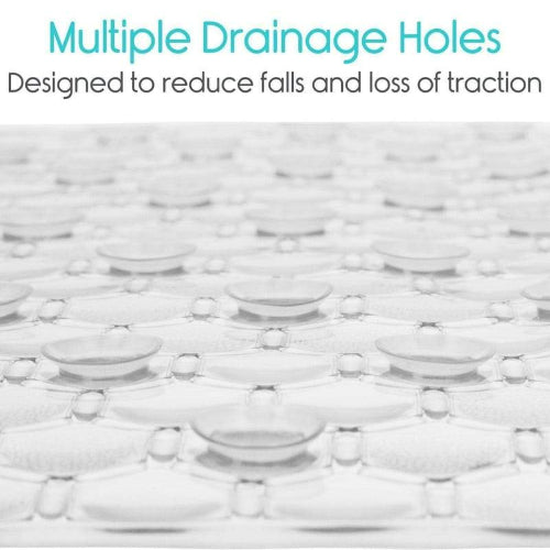 Vive Health Oval Bath Mat, Nonslip Suction Cups, Clear PVC