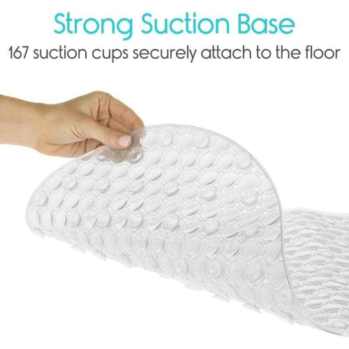 Vive Health Oval Bath Mat, Nonslip Suction Cups, Clear PVC