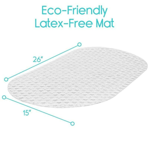 Vive Health Oval Bath Mat, Nonslip Suction Cups, Clear PVC