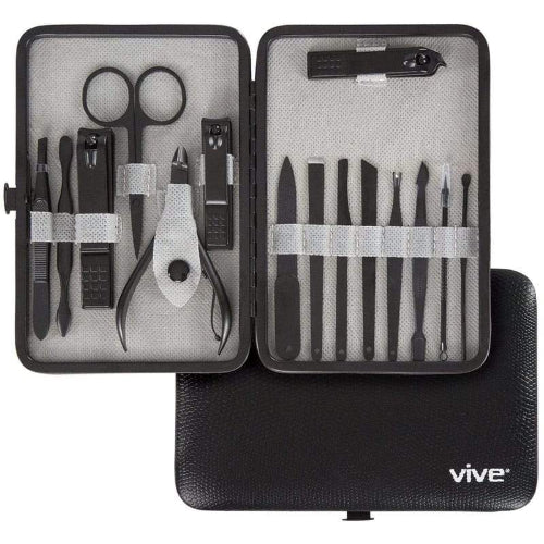 Vive Health Travel-sized manicure set in a pink case