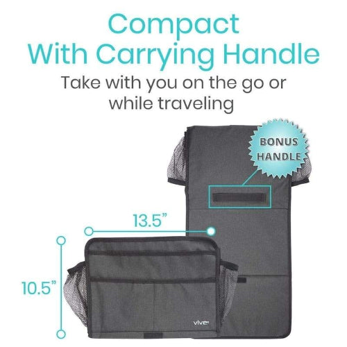 Vive Health Bedside Caddy with Mesh Pockets, Extra Long Flap, 13.5 Inches Wide