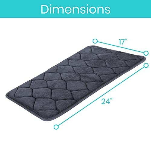 Vive Health Memory Foam Bath Mat, Gray