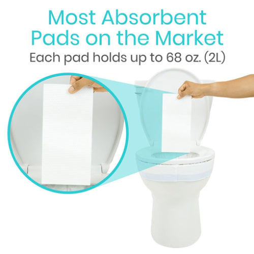 Vive Health Leak-Proof Toilet Bowl Liners with Super Absorbent Pads