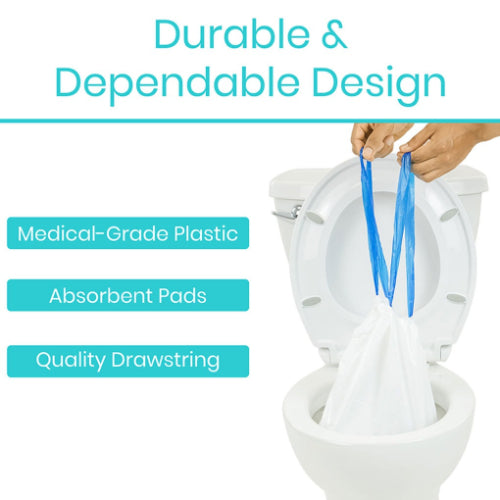 Vive Health Leak-Proof Toilet Bowl Liners with Super Absorbent Pads