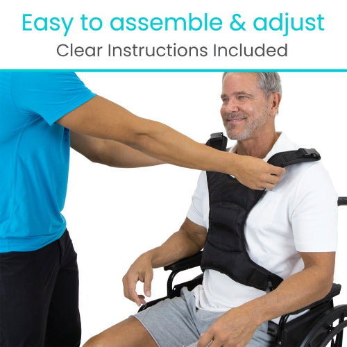 Vive Health Adjustable Vest Restraint for Wheelchair or Bed Safety