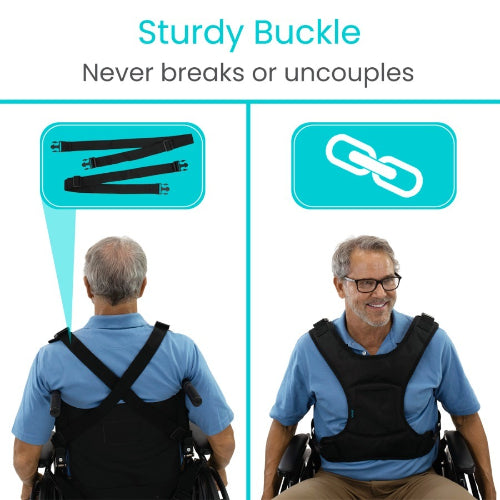 Vive Health Adjustable Vest Restraint for Wheelchair or Bed Safety