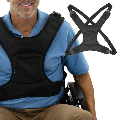 Vive Health Adjustable Vest Restraint for Wheelchair or Bed Safety