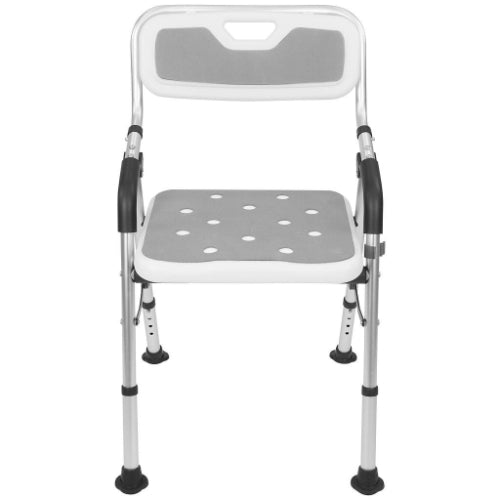 Vive Health Folding Shower Chair with adjustable height and non-slip rubber feet