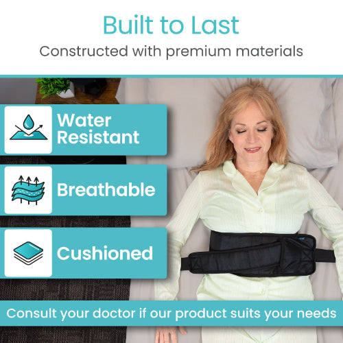 Vive Health Adjustable Elderly Bed Restraint, Secure Safety Belt for Fall Prevention