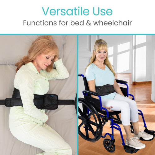 Vive Health Adjustable Elderly Bed Restraint, Secure Safety Belt for Fall Prevention