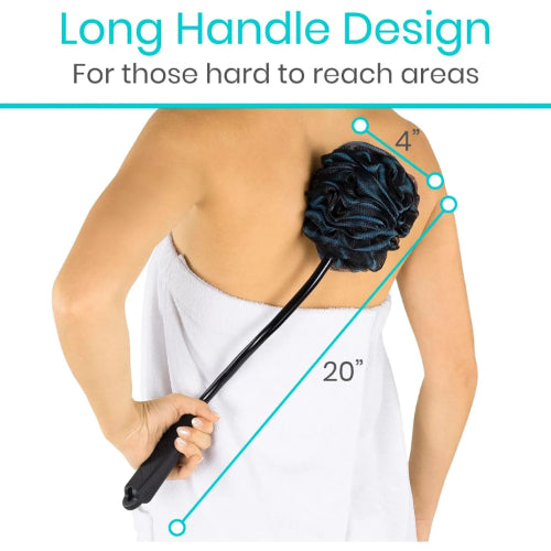 Vive Health Bendable Loofah Brush with Adjustable Handle