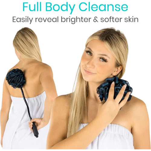 Vive Health Bendable Loofah Brush with Adjustable Handle