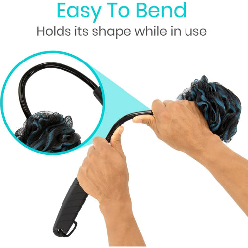 Vive Health Bendable Loofah Brush with Adjustable Handle