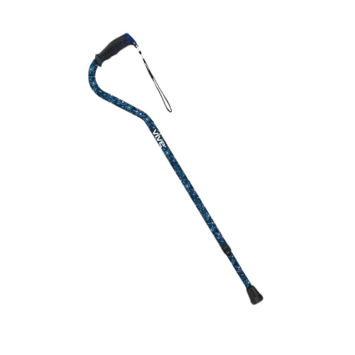 Vive Health Offset Cane, Blue Floral, Pack of 24