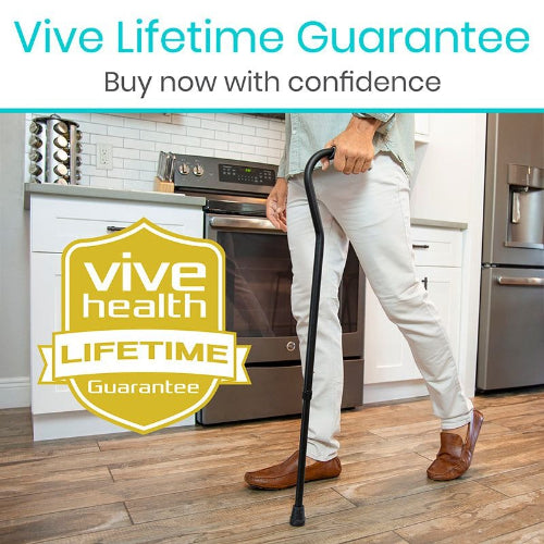 Vive Health Offset Cane 29 - 38 Inches, Leopard