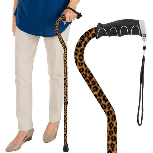 Vive Health Offset Cane 29 - 38 Inches, Leopard