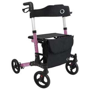 Vive Health Rollator Walker Foldable with Storage Bag, Pink