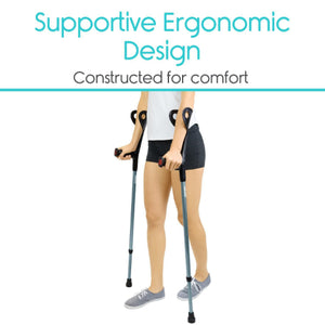 Vive Health Forearm Crutches, Black Hover