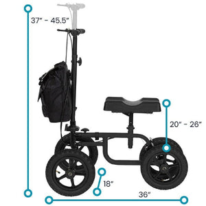 Vive Health All Terrain Knee Walker, Black Hover